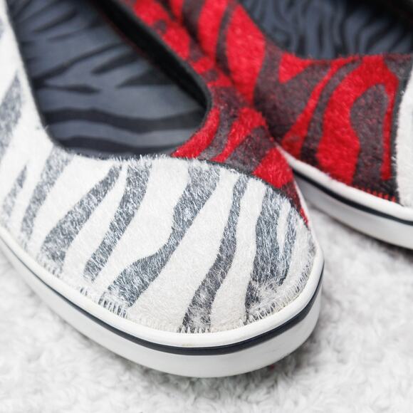 Vans Caliente Zebra Print Slip on Red Black White Sneakers Ballet Womens 10.5 - Picture 8 of 16